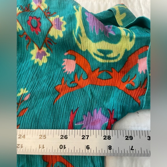 Gold & Silver Paris Dress Sz TU/OS Floral Boho Embroidered Beaded Caftan India - Picture 8 of 16